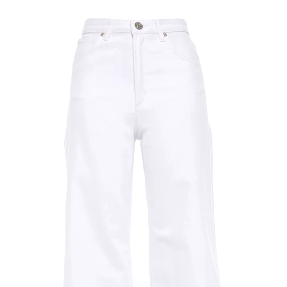 SANDRO Owell Frayed High Rise Wide Leg White Jeans - Women’s Sz 8 NEW